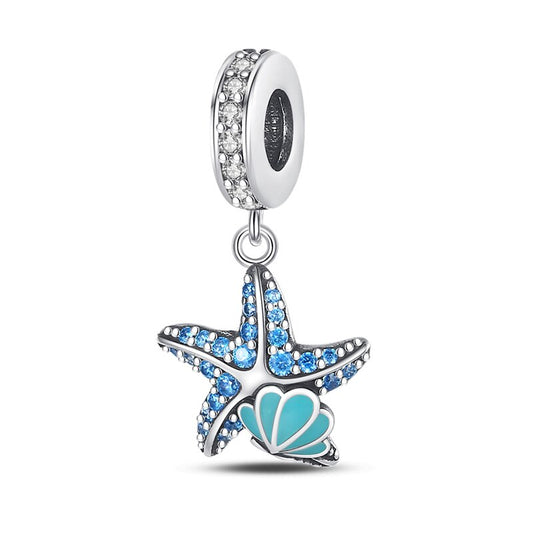 Charm Colgante Estrella & Concha Marina / Glow In The Dark