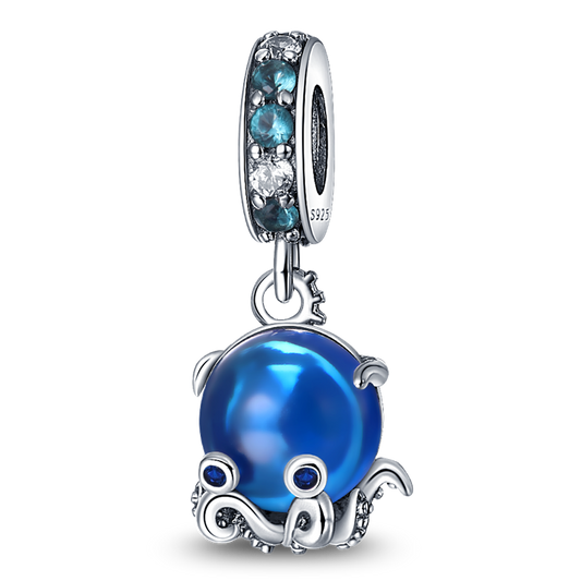 Charm Colgante Pulpo Azul Marino