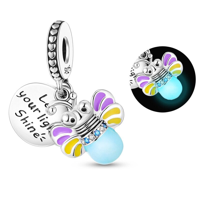 Charm Colgante Libélula "Let Your Light Shine" / Glow In The Dark