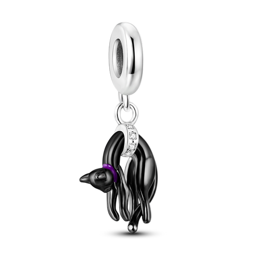 Charm Gato Con Collar Violeta