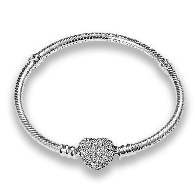 Brazalete Con Broche De Corazón Centelleante