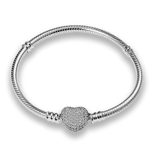 Brazalete Con Broche De Corazón Centelleante