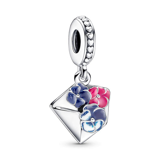 Charm Colgante Carta de Flores