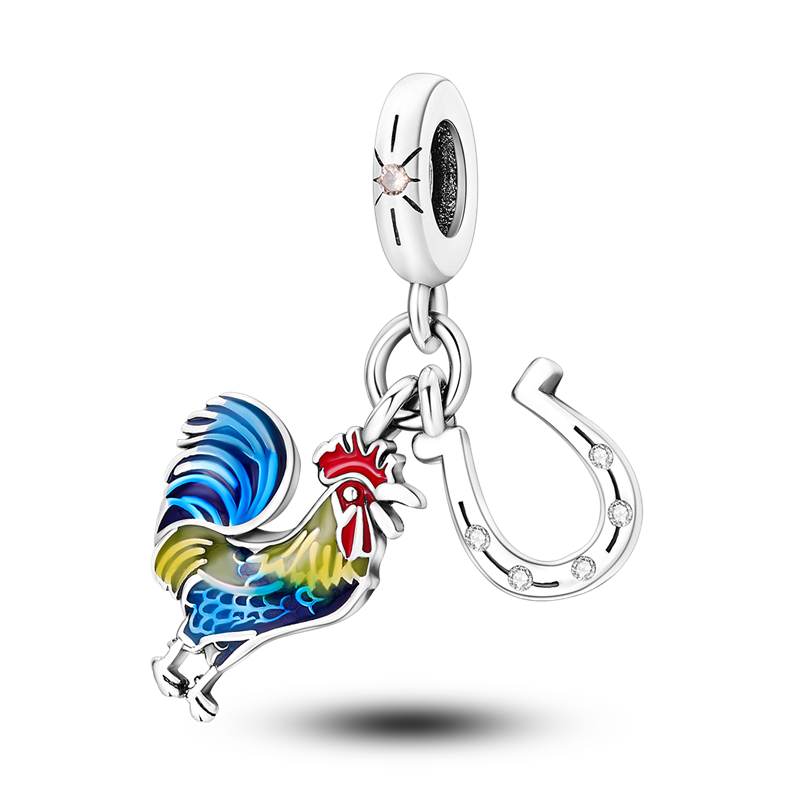 Charm Colgante Gallo Y Herradura