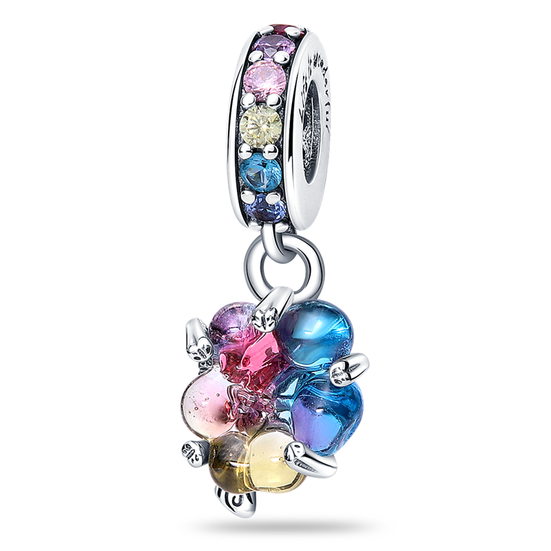 Charm Colgante Flor Mosaico Transparente