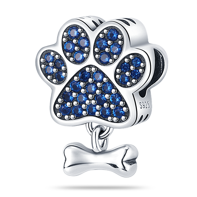 Charm Huellita De Mascota Azul