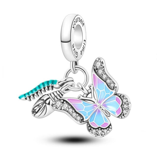 Charm Colgante Ciclo De Vida De Mariposa