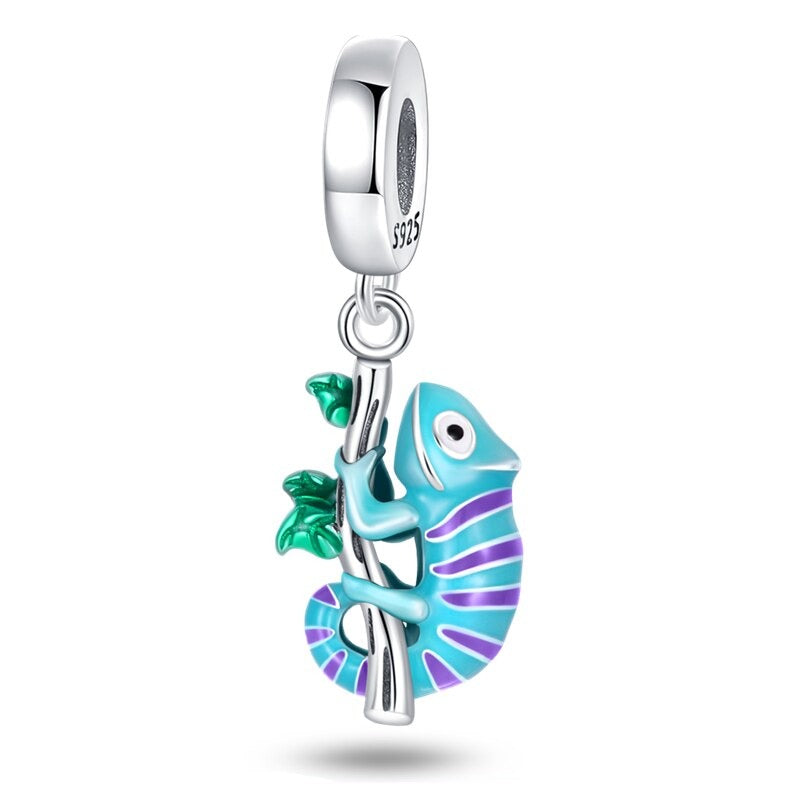 Charm Colgante Camaleón Sobre Rama / Termocrómicos