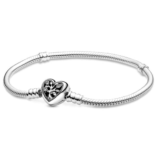 Brazalete Con Broche De Corazón Con Árbol Familiar