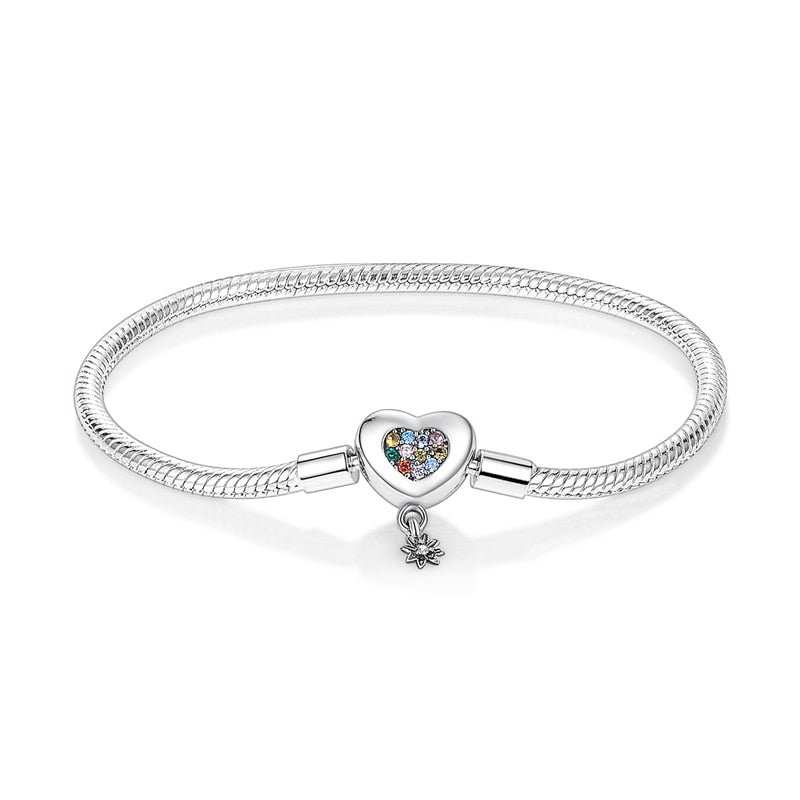 Brazalete Con Broche De Corazón Y Sol Colgante